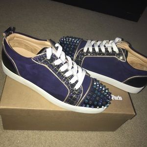 Christian Louboutin Blue suede with white soles